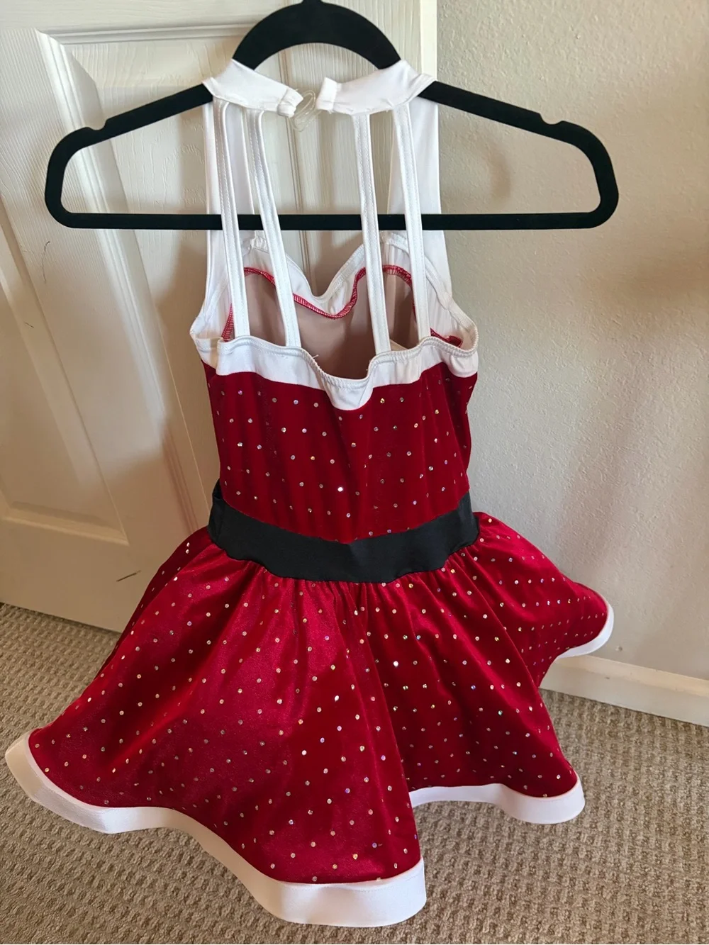 Red Sparkle Holiday Dress Costume with Belt